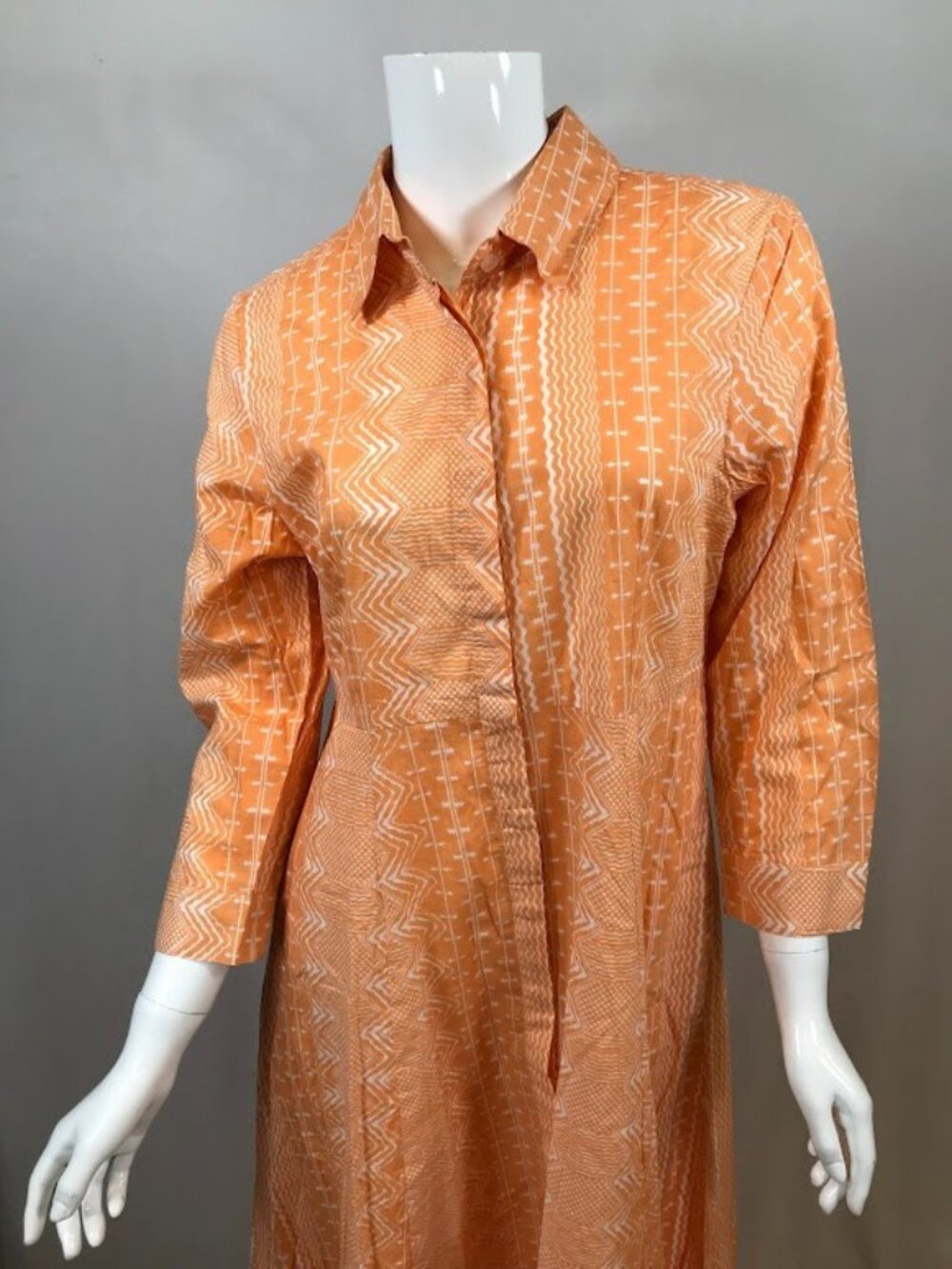 NWT Julia Amory 100% Cotton Orange Shirt Dress Medium - Picture 5 of 11